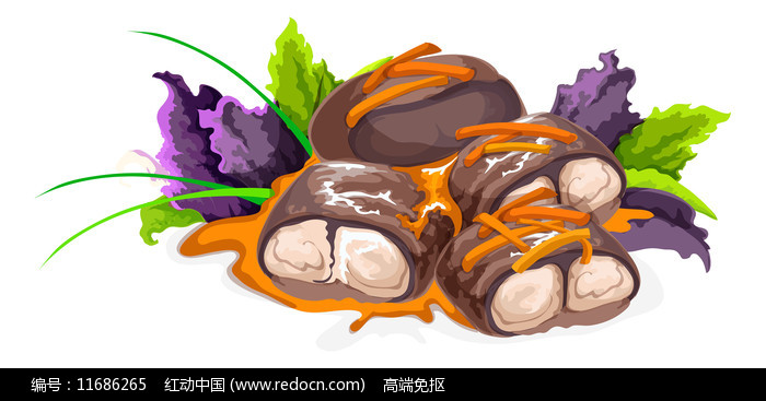 紫甘藍減脂午餐肉圖片_卡通手繪_編號11686265_紅動中國