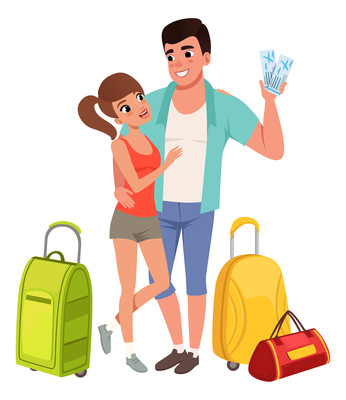 准备一起旅游的情侣 准备一起旅游的情侣