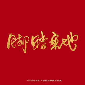 脚踏实地书法毛笔字体设计