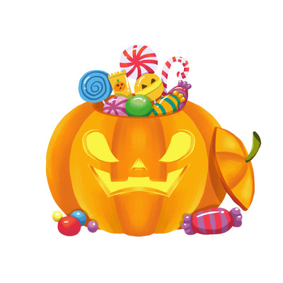 万圣节南瓜灯和糖果 万圣节南瓜灯和糖果