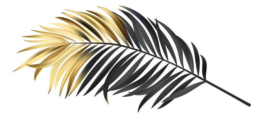 黑金色叶子元素 黑金色叶子元素