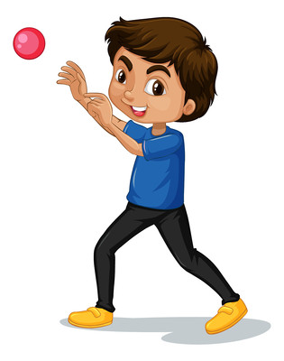 男孩玩红色小球 男孩玩红色小球