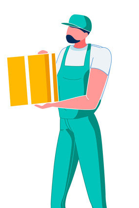 手绘卡通配送员 手绘卡通配送员