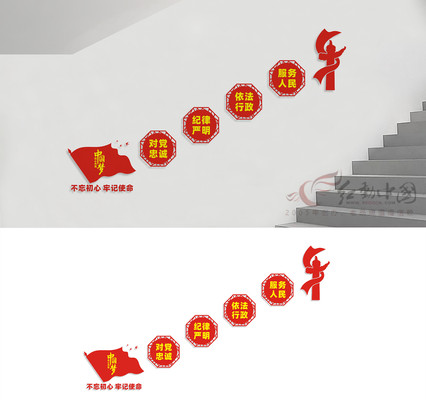 楼梯党建文化墙宣传标语 楼梯党建文化墙宣传标语