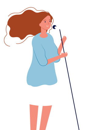 卡通唱歌的女孩