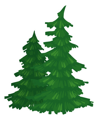 两颗圣诞树 PNG