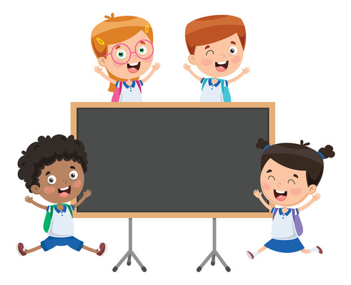 手绘卡通人物跟黑板 手绘卡通人物跟黑板