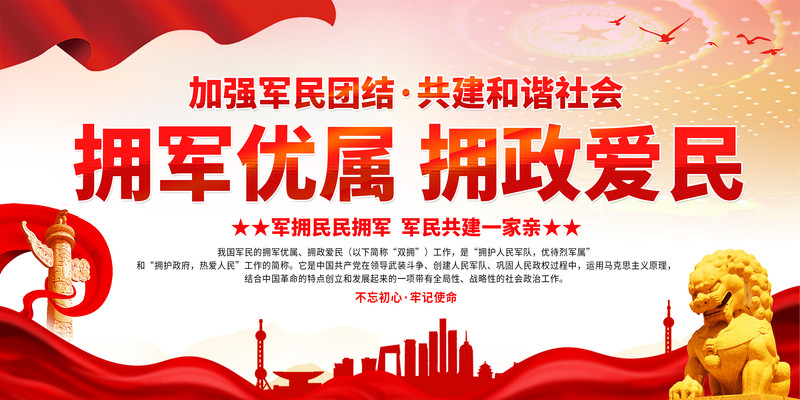 拥军优属拥政爱民双拥宣传展板设计 拥军优属拥政爱民双拥宣传展板设计