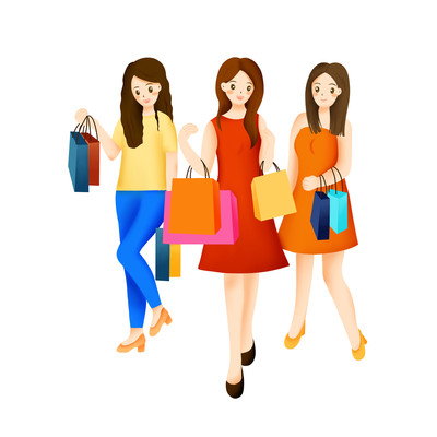 正在购物的女人 正在购物的女人