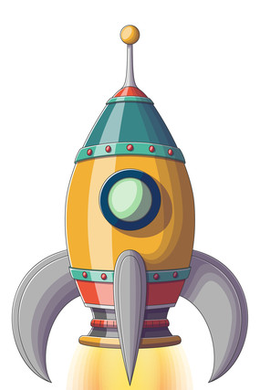手绘发射的火箭上太空 手绘发射的火箭上太空