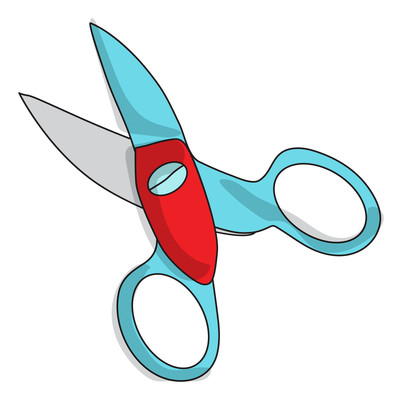卡通一把蓝色的剪刀元素 卡通一把蓝色的剪刀元素