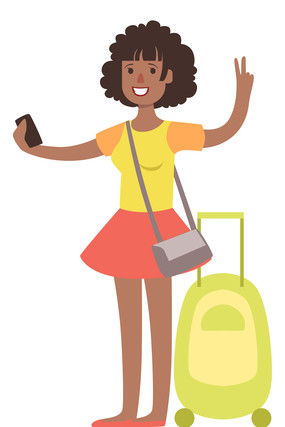 拿着行李箱的女性 拿着行李箱的女性