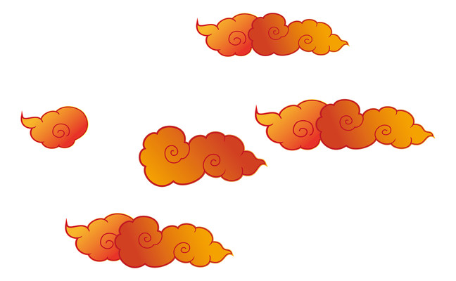 橙黄色祥云元素 橙黄色祥云元素