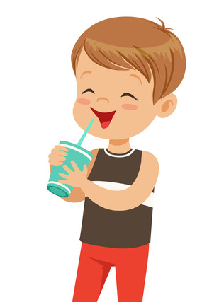 漫画风背心男孩给饮品 漫画风背心男孩给饮品