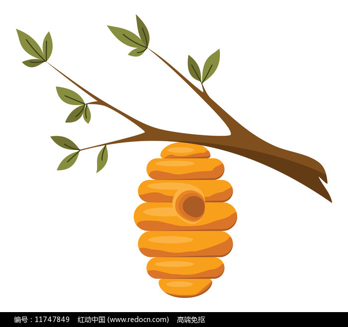 漫画风树上的蜂巢图片