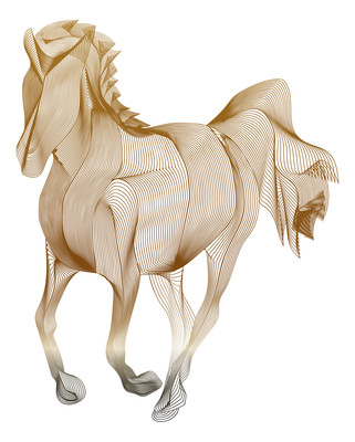 金色骏马展示元素 金色骏马展示元素