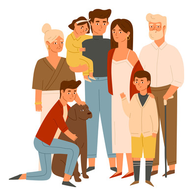 卡通一家人元素 卡通一家人元素