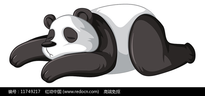趴着的大熊猫元素图片
