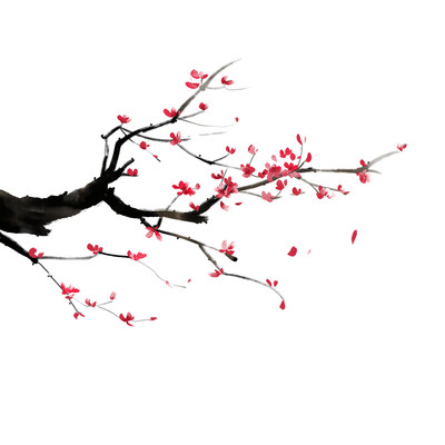 水墨四君子梅花 水墨四君子梅花