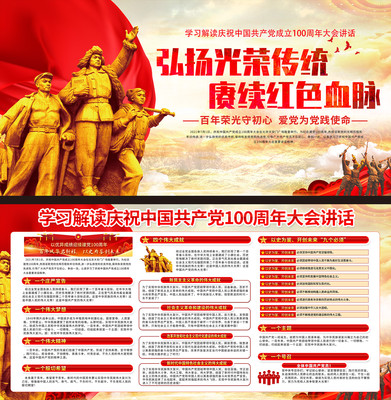 七一讲话展板 七一讲话展板