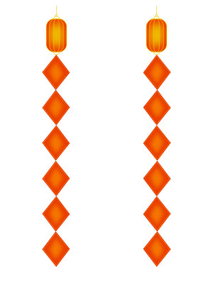 手绘卡通灯笼条幅装饰元素 手绘卡通灯笼条幅装饰元素