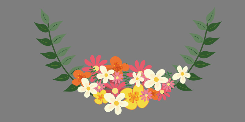 手绘卡通花环装饰元素免抠png PNG