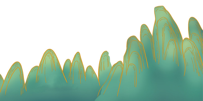 手绘卡通山峰山脉山峦插画 PNG