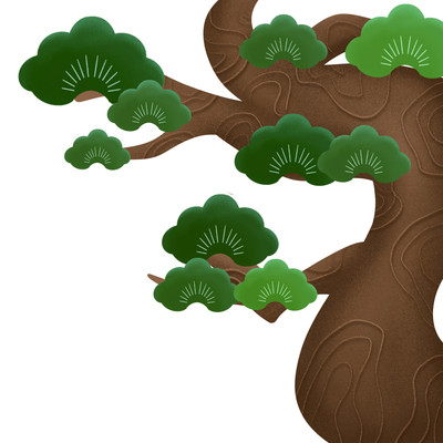 手绘卡通树树木植物免抠 PNG