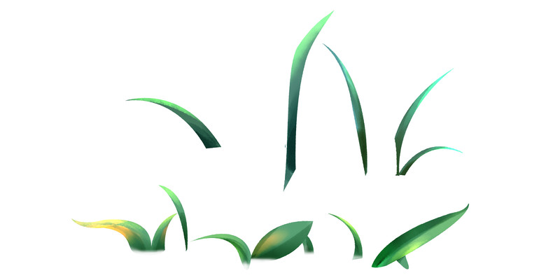手绘卡通植物绿草免抠png PNG
