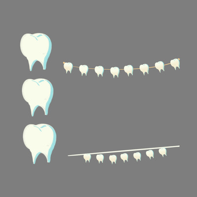 多颗手绘牙 多颗手绘牙