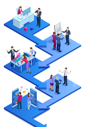 蓝色办公人物示意图 蓝色办公人物示意图