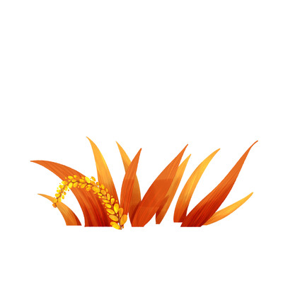 金色麦穗手绘插画元素 金色麦穗手绘插画元素