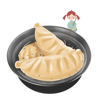 饺子手绘插画 饺子手绘插画