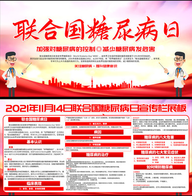 2021年联合国糖尿病日宣传栏展板设计 2021年联合国糖尿病日宣传栏展板设计