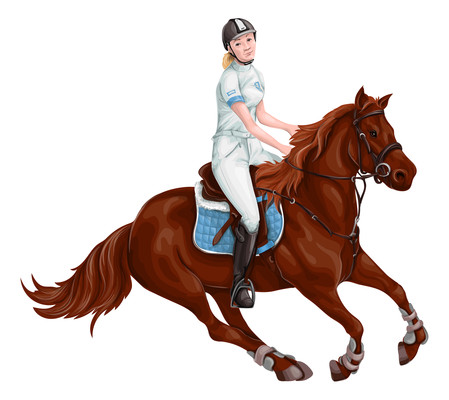 卡通骑着马的女生 卡通骑着马的女生