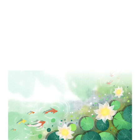 荷花荷叶插画 荷花荷叶插画