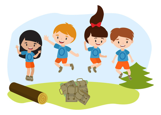 卡通户外露营的人物 卡通户外露营的人物