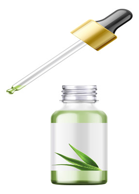 卡通一瓶打开的芦荟精华 PNG
