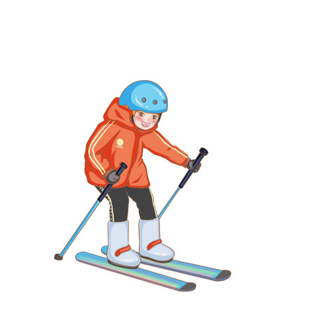 滑雪的儿童 滑雪的儿童