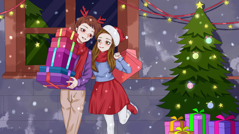 圣诞节情侣 圣诞节情侣