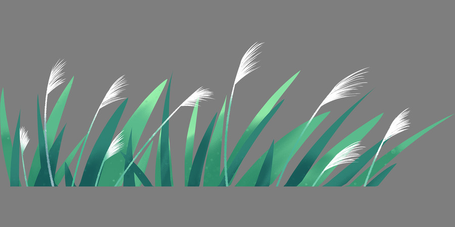 手绘卡通植物青草芦苇免抠png PNG