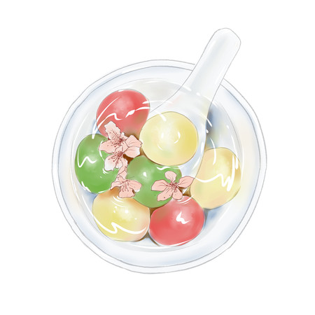 彩色汤圆
