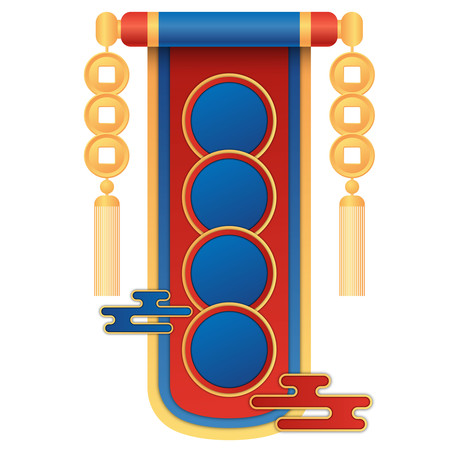 虎年新年标题框立体卷轴竖行标题框 虎年新年标题框立体卷轴竖行标题框