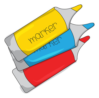 卡通多彩画笔元素 卡通多彩画笔元素