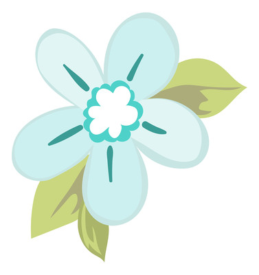 卡通蓝色花蕾元素 卡通蓝色花蕾元素