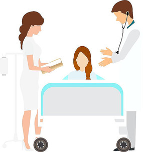 检查医生查房询问卡通扁平元素