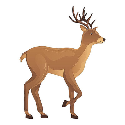 鹿可爱动物卡通扁平元素 鹿可爱动物卡通扁平元素