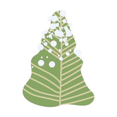 圣诞节下雪雪景树木树绿色卡通扁平元素 圣诞节下雪雪景树木树绿色卡通扁平元素