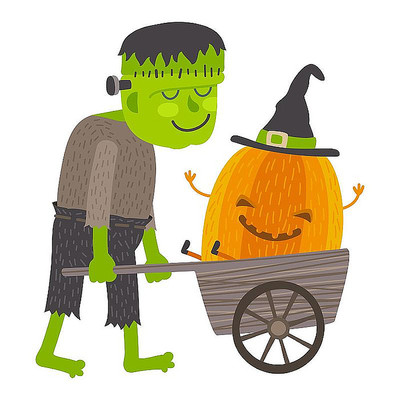 万圣节搬运南瓜怪鬼怪卡通扁平元素 万圣节搬运南瓜怪鬼怪卡通扁平元素