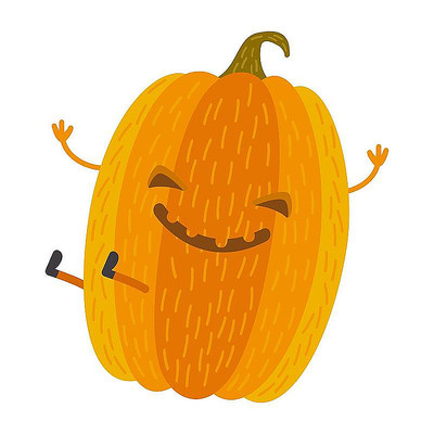 万圣节小南瓜小心卡通扁平元素 万圣节小南瓜小心卡通扁平元素